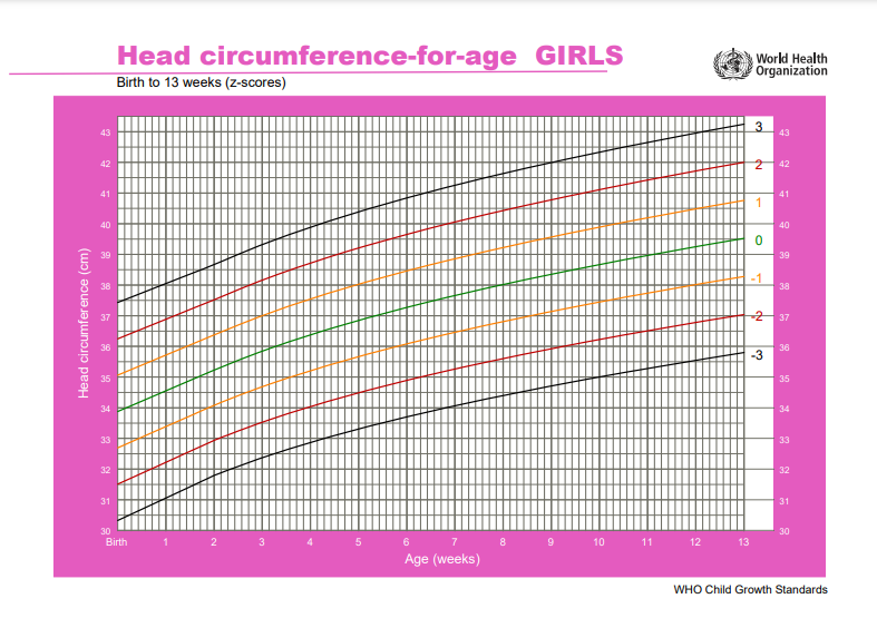 окружность головы у ребенка таблица