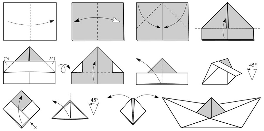 бумажные кораблики из бумажный листа